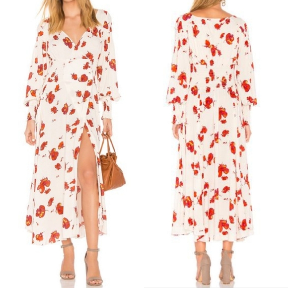 NWT OFFER ASAP! Free People Floral Wrap Maxi, Large - Picture 1 of 6